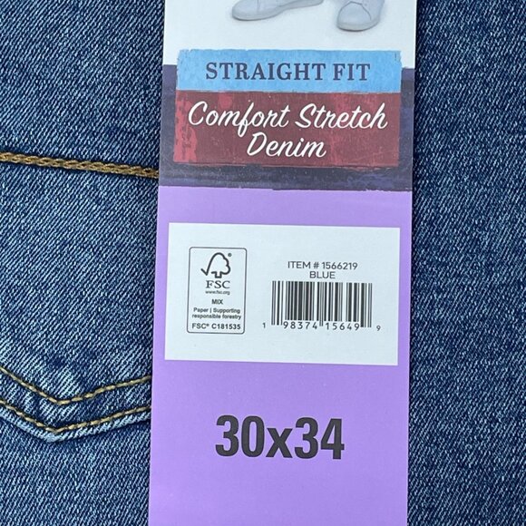 Izod Straight Fit Comfort Stretch Denim Jeans 30x34 Blue a1147 - Picture 3 of 5